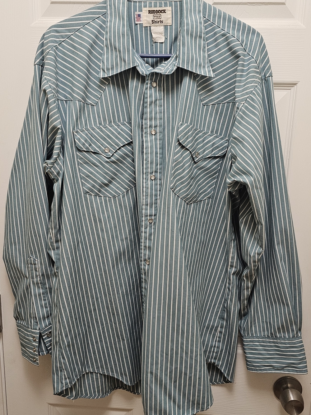 Striped Men's Button-Up Shirt in Teal